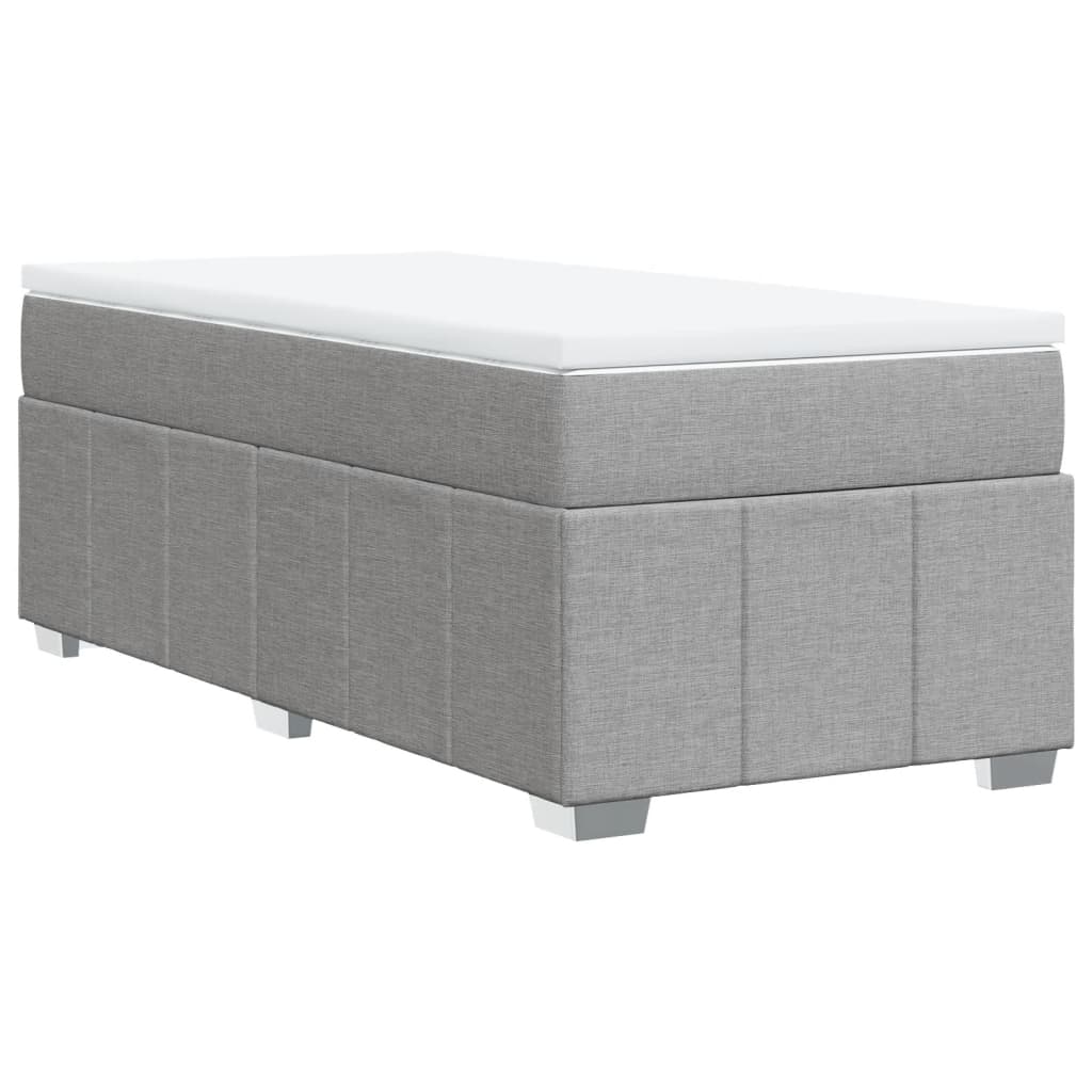 Boxspring met matras stof lichtgrijs 90x190 cm Bedden & bedframes | Creëer jouw Trendy Thuis | Gratis bezorgd & Retour | Trendy.nl