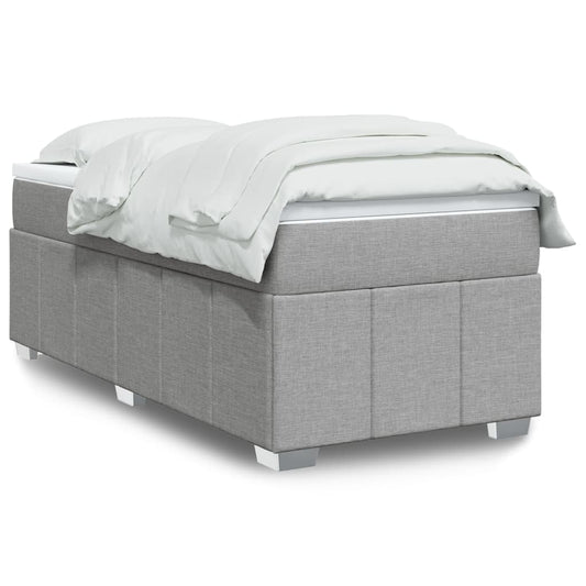 Boxspring met matras stof lichtgrijs 90x190 cm