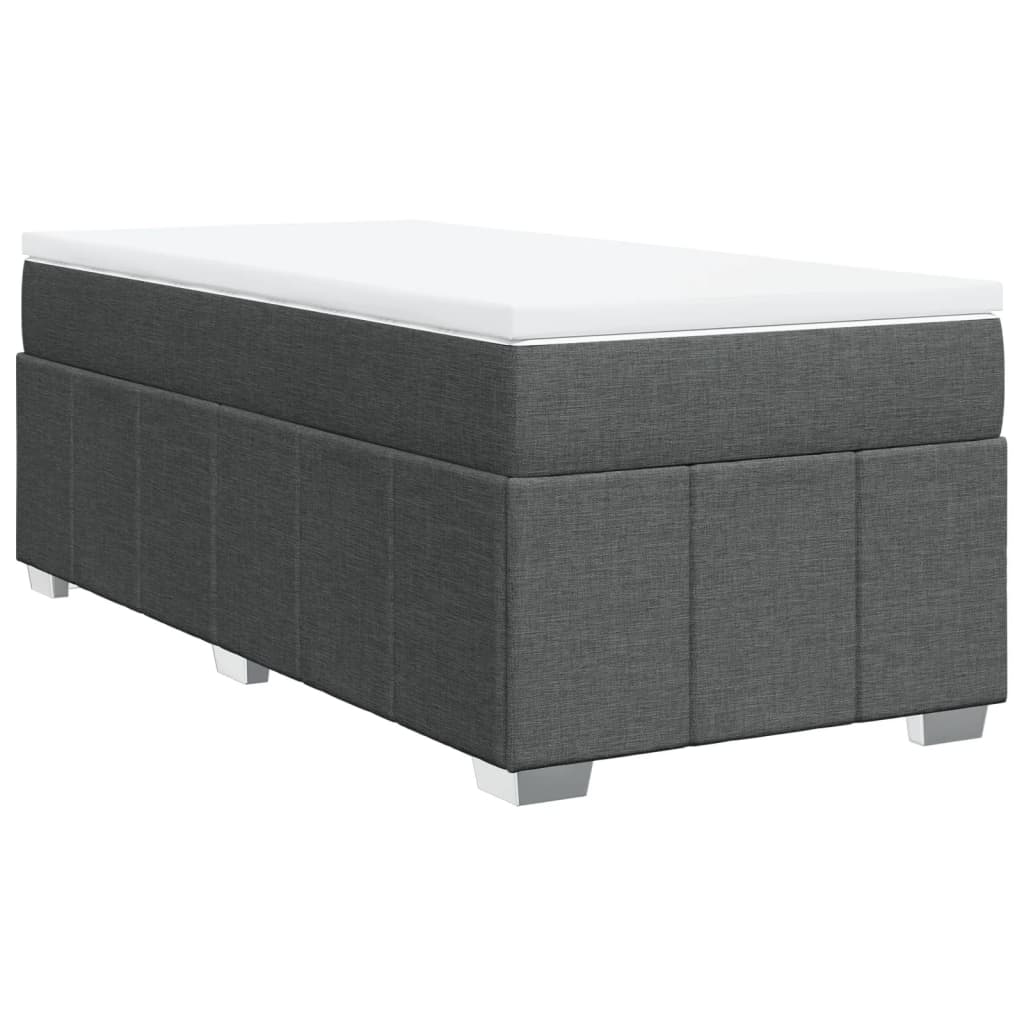 Boxspring met matras stof donkergrijs 90x190 cm Bedden & bedframes | Creëer jouw Trendy Thuis | Gratis bezorgd & Retour | Trendy.nl