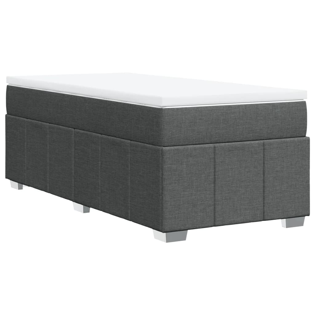 Boxspring met matras stof donkergrijs 90x190 cm Bedden & bedframes | Creëer jouw Trendy Thuis | Gratis bezorgd & Retour | Trendy.nl