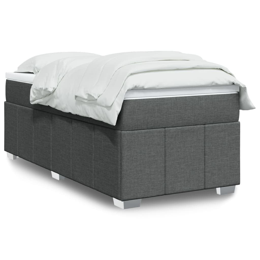 Boxspring met matras stof donkergrijs 90x190 cm Bedden & bedframes | Creëer jouw Trendy Thuis | Gratis bezorgd & Retour | Trendy.nl