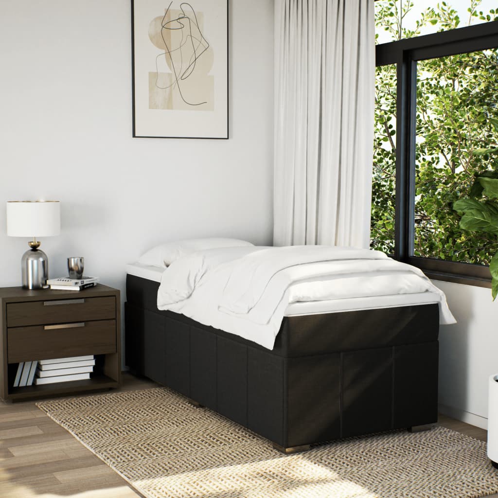 Boxspring met matras stof zwart 90x190 cm Bedden & bedframes | Creëer jouw Trendy Thuis | Gratis bezorgd & Retour | Trendy.nl