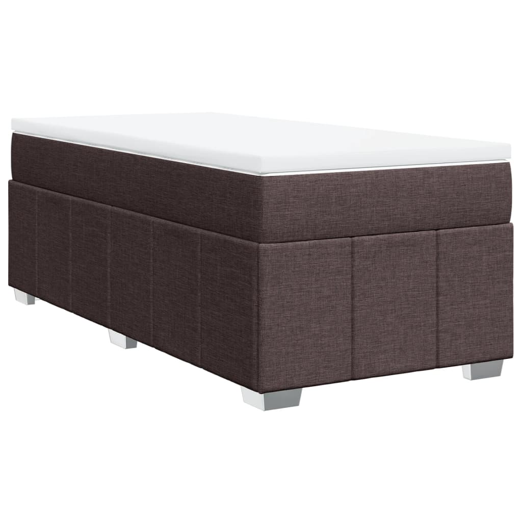 Boxspring met matras stof donkerbruin 90x190 cm Bedden & bedframes | Creëer jouw Trendy Thuis | Gratis bezorgd & Retour | Trendy.nl