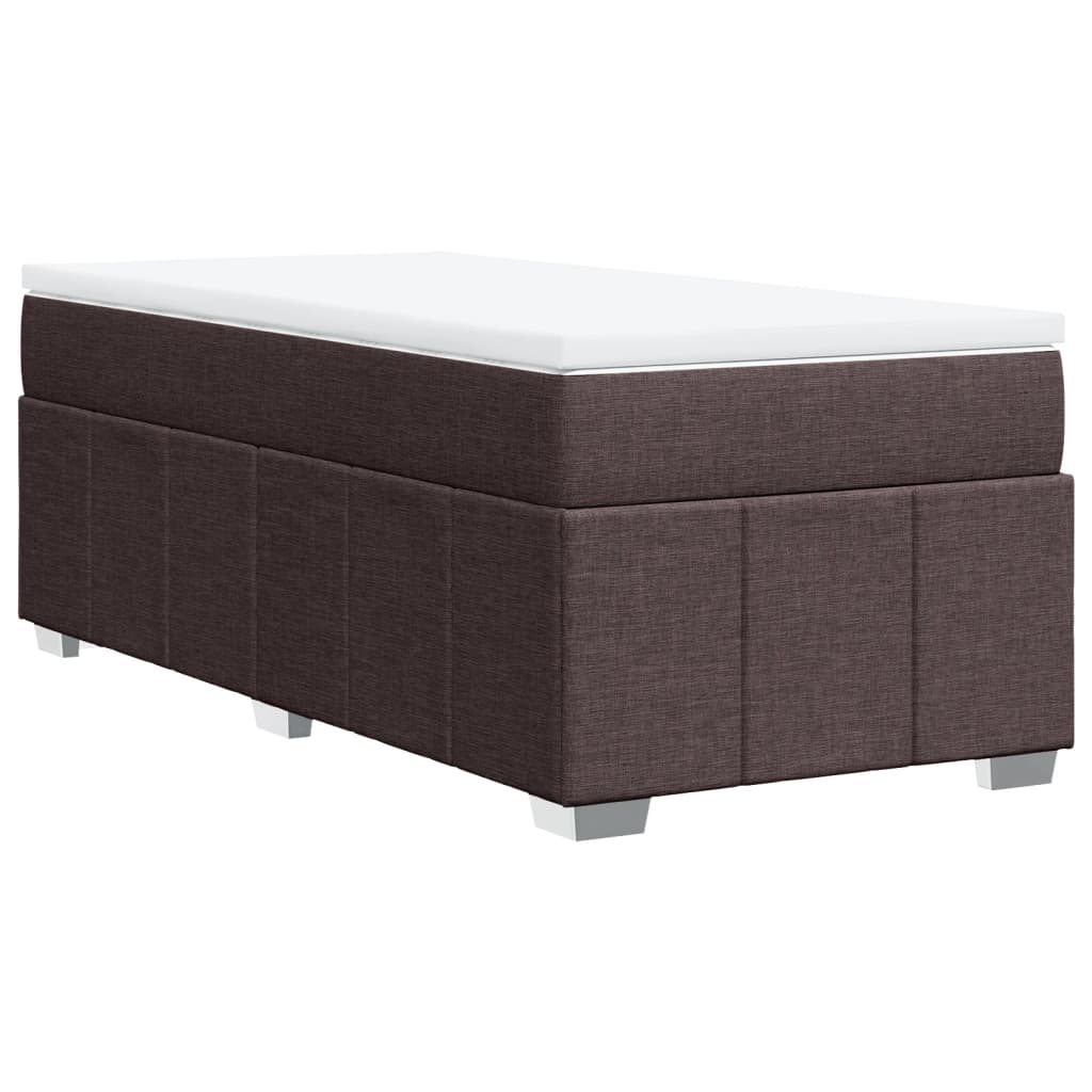 Boxspring met matras stof donkerbruin 90x190 cm Bedden & bedframes | Creëer jouw Trendy Thuis | Gratis bezorgd & Retour | Trendy.nl