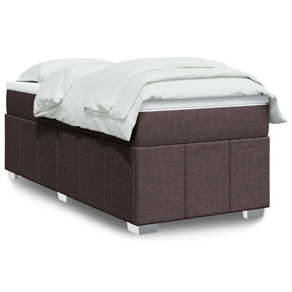 Boxspring met matras stof donkerbruin 90x190 cm Bedden & bedframes | Creëer jouw Trendy Thuis | Gratis bezorgd & Retour | Trendy.nl