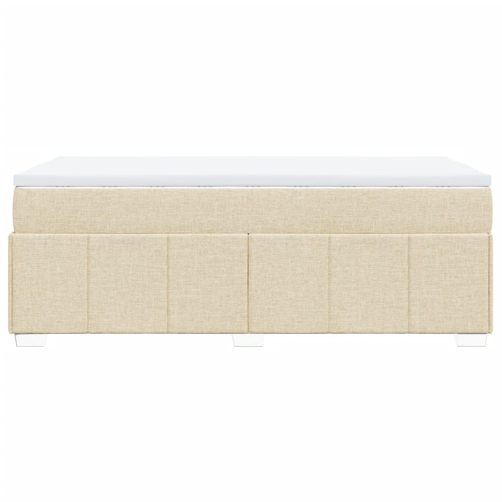 Boxspring met matras stof crèmekleurig 90x190 cm Bedden & bedframes | Creëer jouw Trendy Thuis | Gratis bezorgd & Retour | Trendy.nl