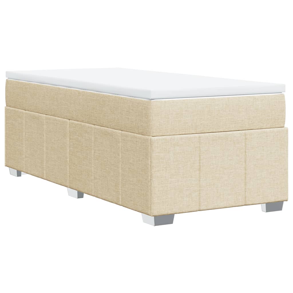 Boxspring met matras stof crèmekleurig 90x190 cm Bedden & bedframes | Creëer jouw Trendy Thuis | Gratis bezorgd & Retour | Trendy.nl