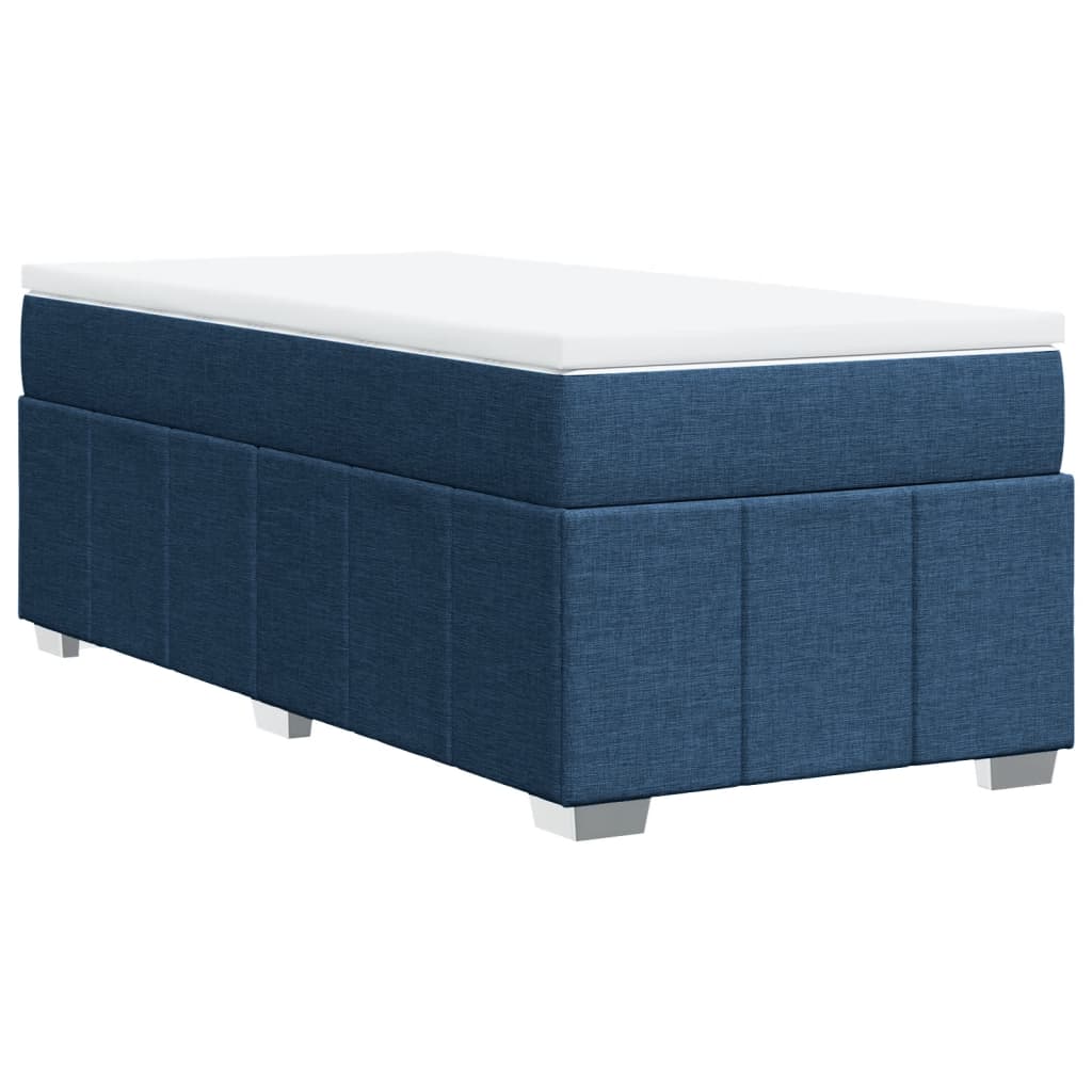 Boxspring met matras stof blauw 90x190 cm