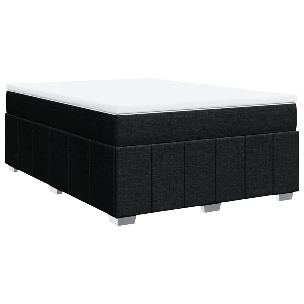 Boxspring met matras stof zwart 160x200 cm Bedden & bedframes | Creëer jouw Trendy Thuis | Gratis bezorgd & Retour | Trendy.nl