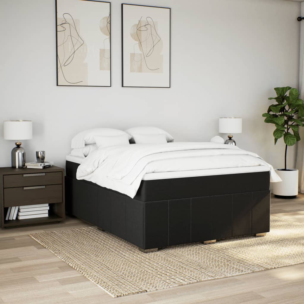 Boxspring met matras stof zwart 160x200 cm Bedden & bedframes | Creëer jouw Trendy Thuis | Gratis bezorgd & Retour | Trendy.nl