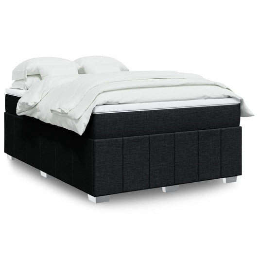 Boxspring met matras stof zwart 160x200 cm Bedden & bedframes | Creëer jouw Trendy Thuis | Gratis bezorgd & Retour | Trendy.nl