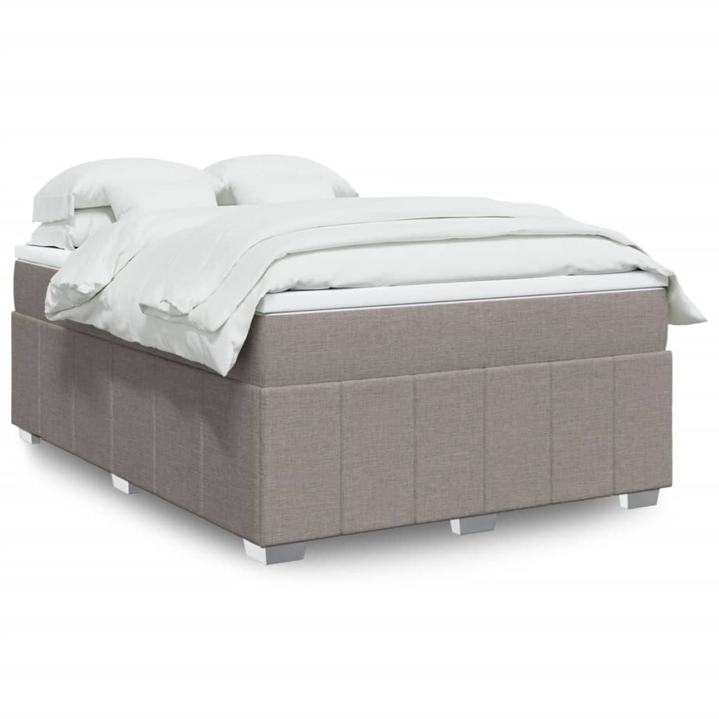 Boxspring met matras stof taupe 160x200 cm Bedden & bedframes | Creëer jouw Trendy Thuis | Gratis bezorgd & Retour | Trendy.nl