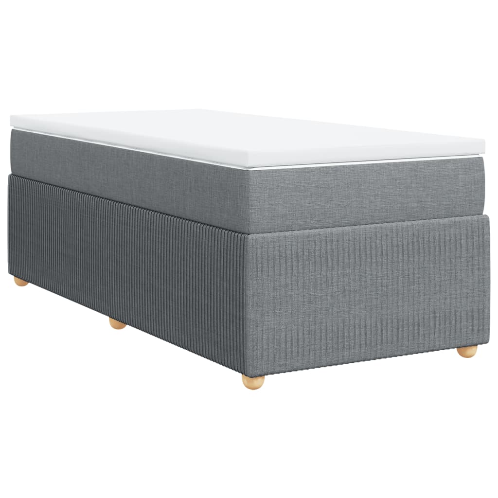 Boxspring met matras stof lichtgrijs 80x200 cm Bedden & bedframes | Creëer jouw Trendy Thuis | Gratis bezorgd & Retour | Trendy.nl