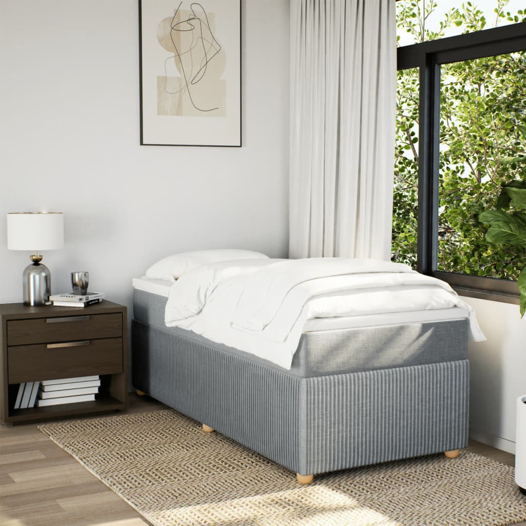 Boxspring met matras stof lichtgrijs 80x200 cm Bedden & bedframes | Creëer jouw Trendy Thuis | Gratis bezorgd & Retour | Trendy.nl