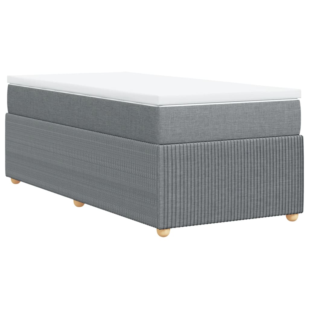 Boxspring met matras stof lichtgrijs 80x200 cm Bedden & bedframes | Creëer jouw Trendy Thuis | Gratis bezorgd & Retour | Trendy.nl