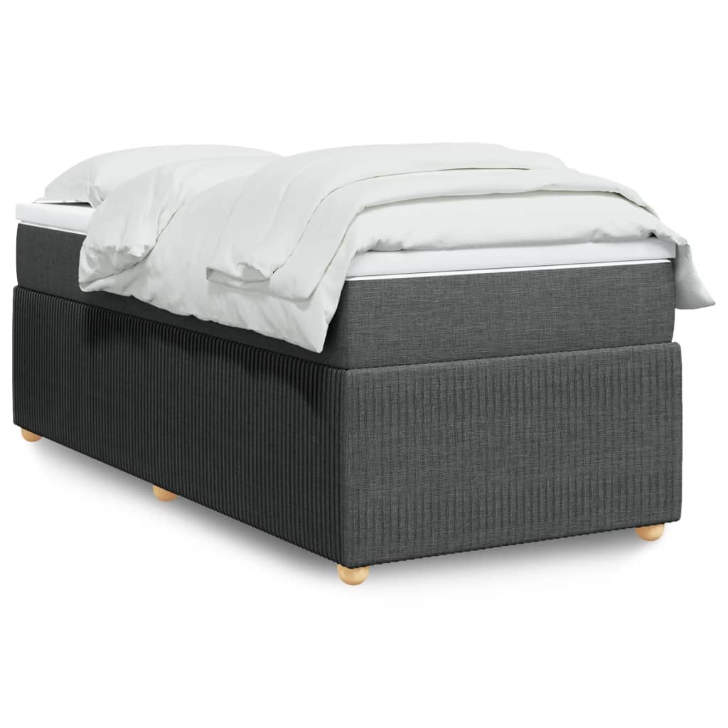 Boxspring met matras stof donkergrijs 80x200 cm Bedden & bedframes | Creëer jouw Trendy Thuis | Gratis bezorgd & Retour | Trendy.nl