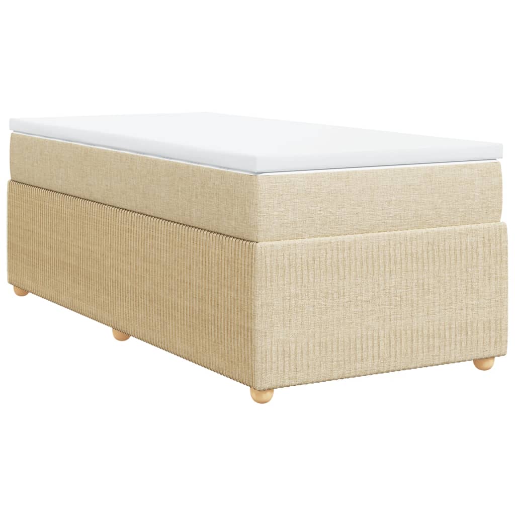 Boxspring met matras stof crèmekleurig 80x200 cm Bedden & bedframes | Creëer jouw Trendy Thuis | Gratis bezorgd & Retour | Trendy.nl