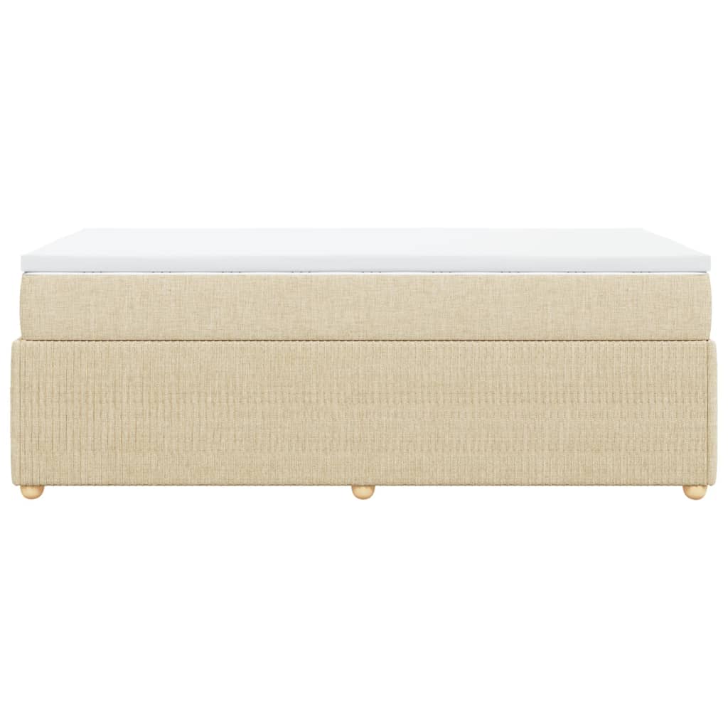 Boxspring met matras stof crèmekleurig 80x200 cm Bedden & bedframes | Creëer jouw Trendy Thuis | Gratis bezorgd & Retour | Trendy.nl