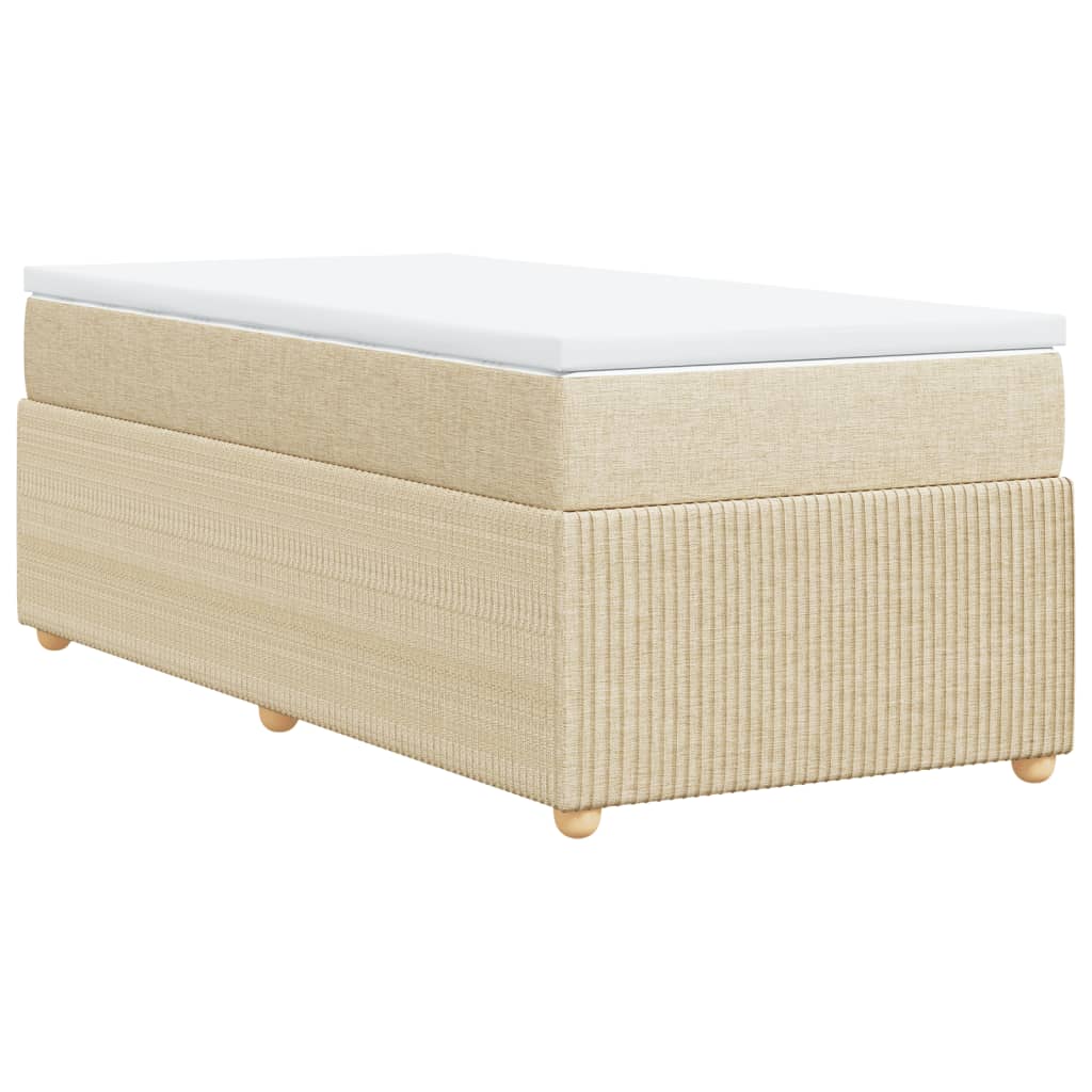 Boxspring met matras stof crèmekleurig 80x200 cm Bedden & bedframes | Creëer jouw Trendy Thuis | Gratis bezorgd & Retour | Trendy.nl