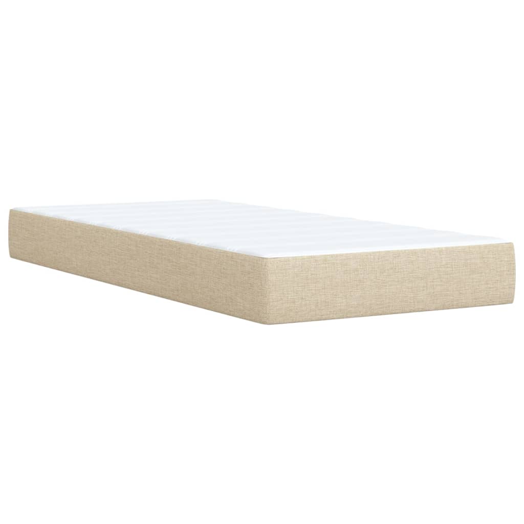 Boxspring met matras stof crèmekleurig 80x200 cm Bedden & bedframes | Creëer jouw Trendy Thuis | Gratis bezorgd & Retour | Trendy.nl