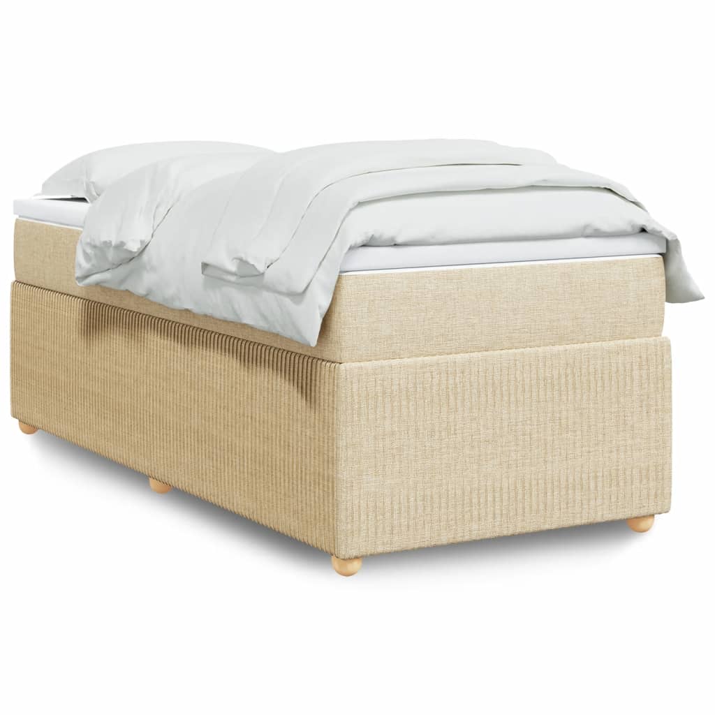 Boxspring met matras stof crèmekleurig 80x200 cm Bedden & bedframes | Creëer jouw Trendy Thuis | Gratis bezorgd & Retour | Trendy.nl