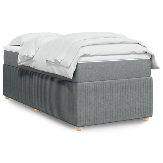 Boxspring met matras stof lichtgrijs 90x190 cm Bedden & bedframes | Creëer jouw Trendy Thuis | Gratis bezorgd & Retour | Trendy.nl