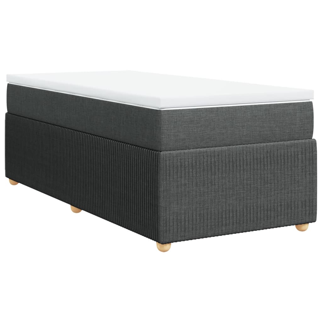 Boxspring met matras stof donkergrijs 90x190 cm Bedden & bedframes | Creëer jouw Trendy Thuis | Gratis bezorgd & Retour | Trendy.nl