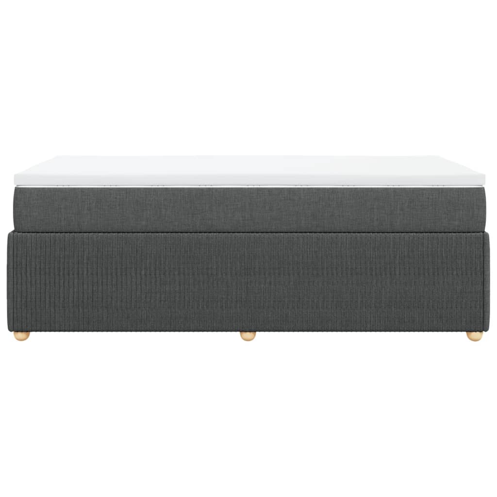 Boxspring met matras stof donkergrijs 90x190 cm Bedden & bedframes | Creëer jouw Trendy Thuis | Gratis bezorgd & Retour | Trendy.nl