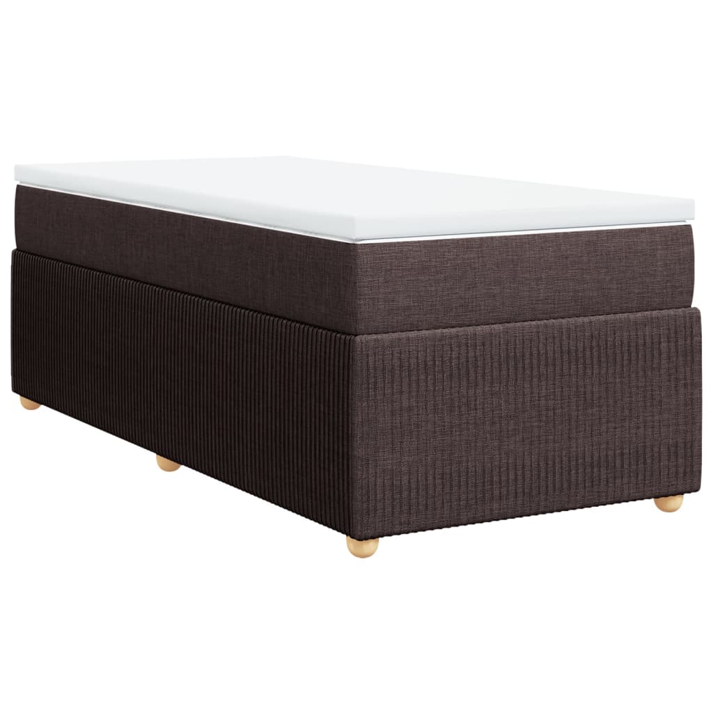 Boxspring met matras stof donkerbruin 90x190 cm Bedden & bedframes | Creëer jouw Trendy Thuis | Gratis bezorgd & Retour | Trendy.nl