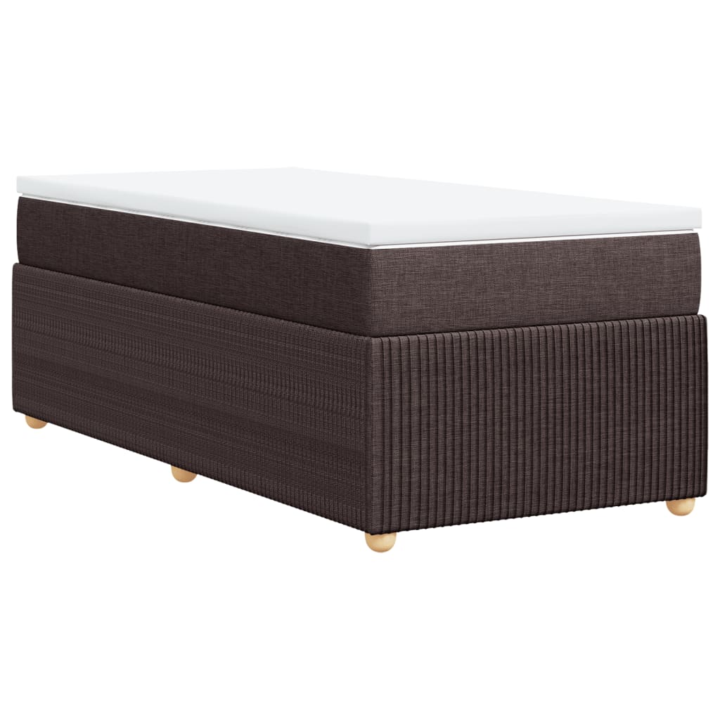 Boxspring met matras stof donkerbruin 90x190 cm Bedden & bedframes | Creëer jouw Trendy Thuis | Gratis bezorgd & Retour | Trendy.nl