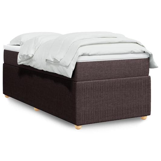 Boxspring met matras stof donkerbruin 90x190 cm Bedden & bedframes | Creëer jouw Trendy Thuis | Gratis bezorgd & Retour | Trendy.nl