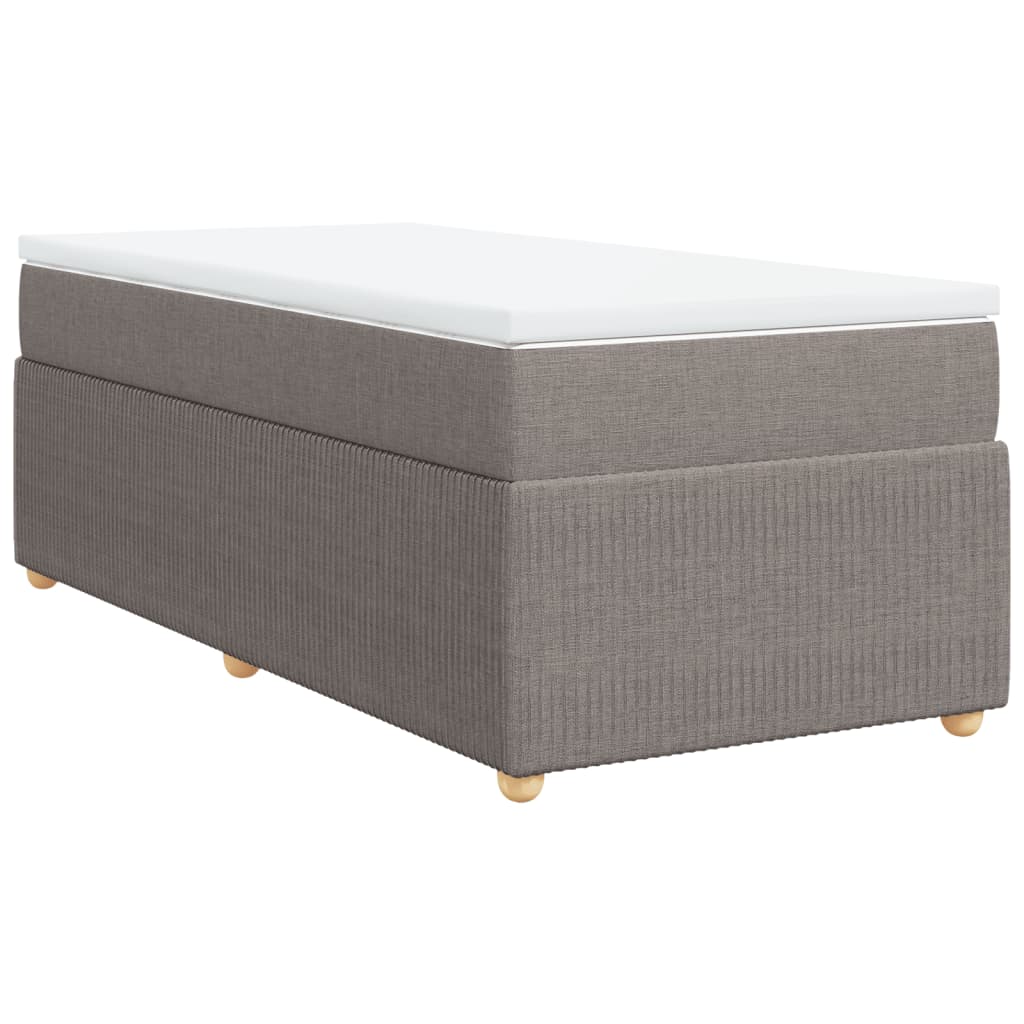 Boxspring met matras stof taupe 90x190 cm Bedden & bedframes | Creëer jouw Trendy Thuis | Gratis bezorgd & Retour | Trendy.nl