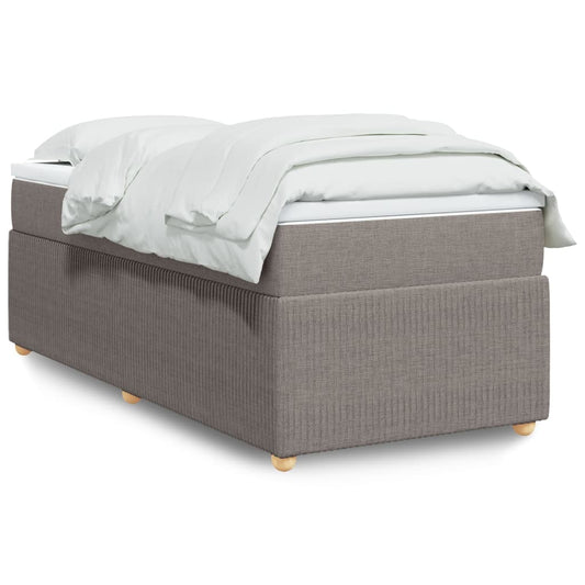 Boxspring met matras stof taupe 90x190 cm Bedden & bedframes | Creëer jouw Trendy Thuis | Gratis bezorgd & Retour | Trendy.nl