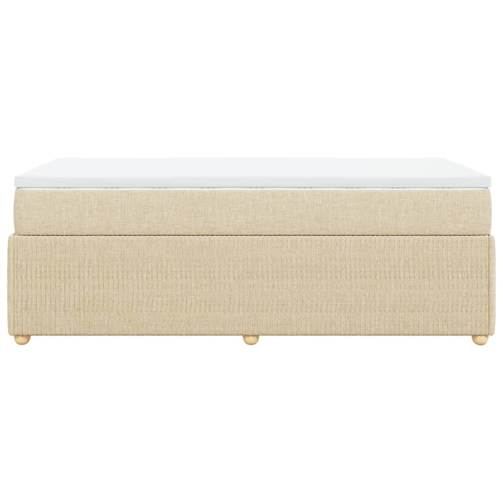 Boxspring met matras stof crèmekleurig 90x190 cm Bedden & bedframes | Creëer jouw Trendy Thuis | Gratis bezorgd & Retour | Trendy.nl