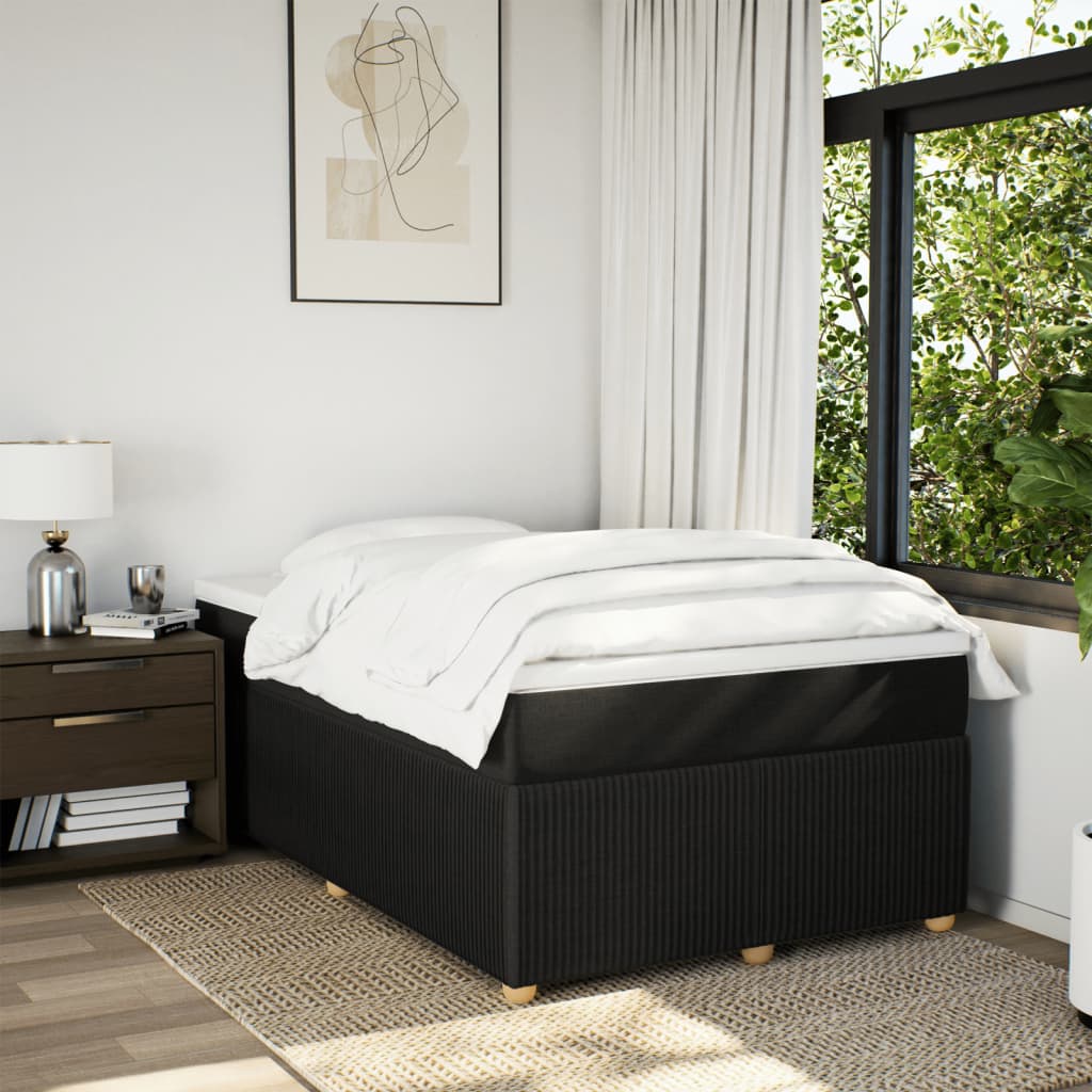 Boxspring met matras stof zwart 120x200 cm Bedden & bedframes | Creëer jouw Trendy Thuis | Gratis bezorgd & Retour | Trendy.nl