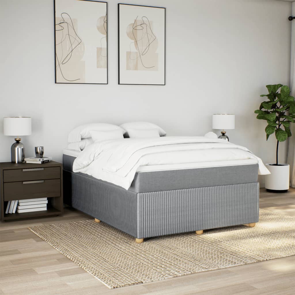 Boxspring met matras stof lichtgrijs 160x200 cm Bedden & bedframes | Creëer jouw Trendy Thuis | Gratis bezorgd & Retour | Trendy.nl