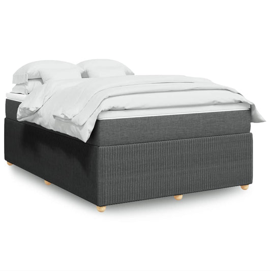 Boxspring met matras stof donkergrijs 160x200 cm Bedden & bedframes | Creëer jouw Trendy Thuis | Gratis bezorgd & Retour | Trendy.nl