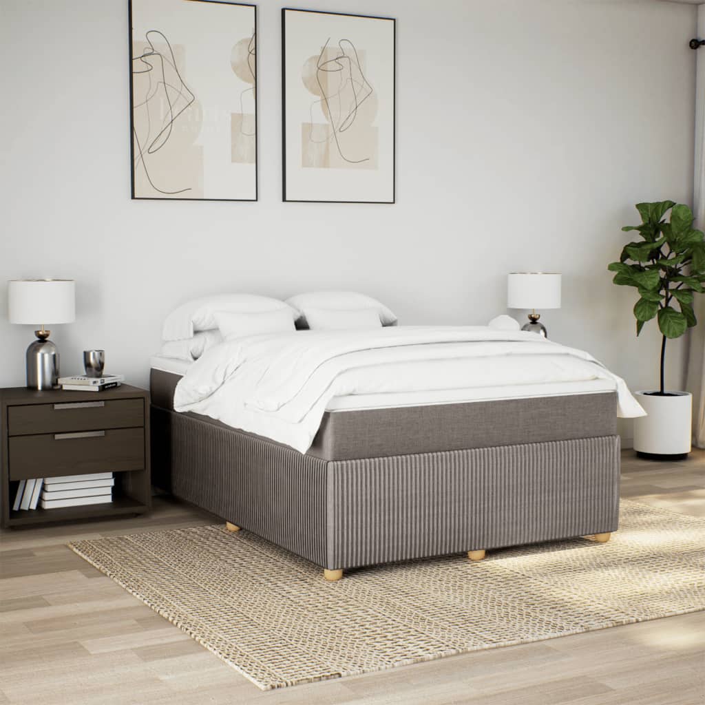 Boxspring met matras stof taupe 160x200 cm Bedden & bedframes | Creëer jouw Trendy Thuis | Gratis bezorgd & Retour | Trendy.nl