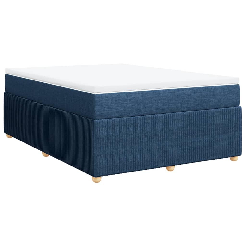 Boxspring met matras stof blauw 160x200 cm Bedden & bedframes | Creëer jouw Trendy Thuis | Gratis bezorgd & Retour | Trendy.nl