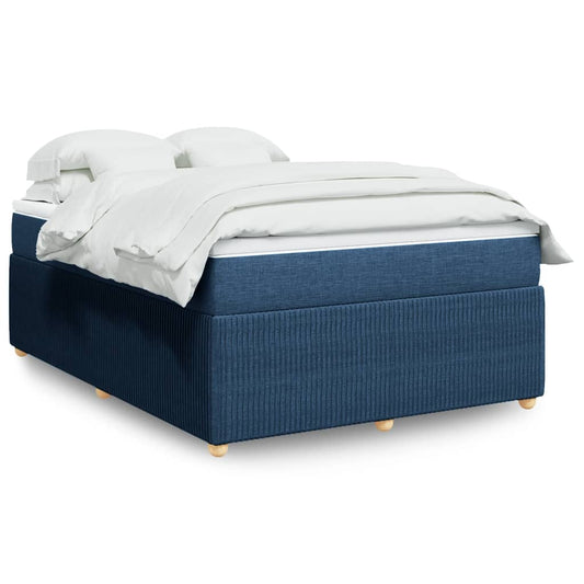 Boxspring met matras stof blauw 160x200 cm Bedden & bedframes | Creëer jouw Trendy Thuis | Gratis bezorgd & Retour | Trendy.nl