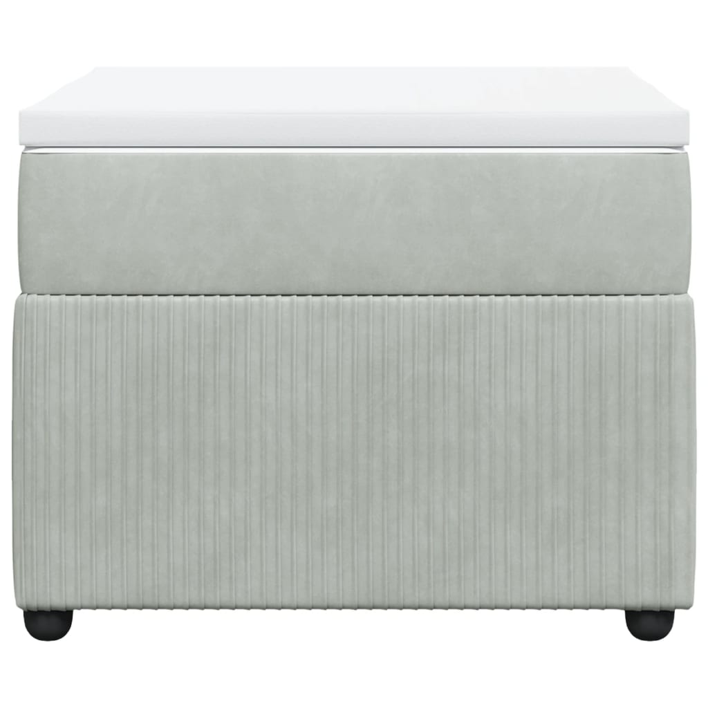 Boxspring met matras fluweel lichtgrijs 80x200 cm Bedden & bedframes | Creëer jouw Trendy Thuis | Gratis bezorgd & Retour | Trendy.nl