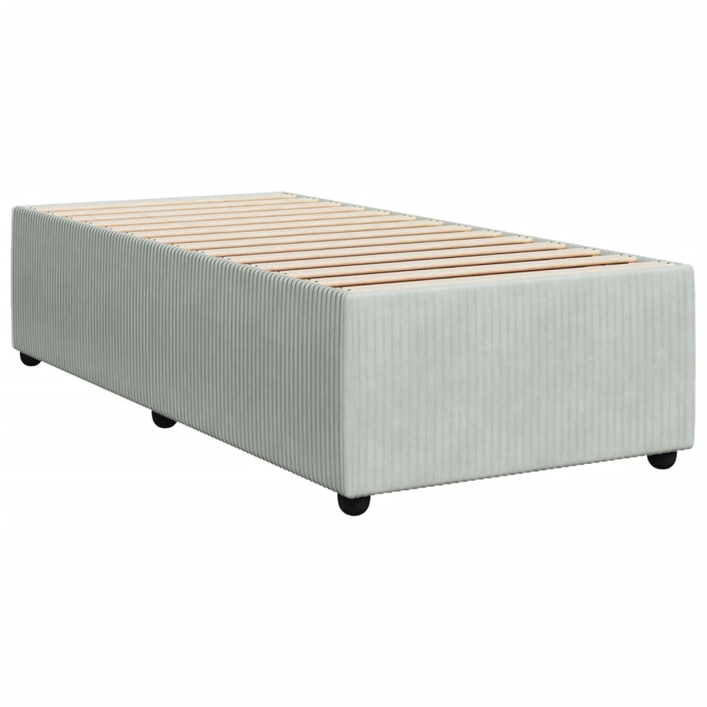 Boxspring met matras fluweel lichtgrijs 80x200 cm Bedden & bedframes | Creëer jouw Trendy Thuis | Gratis bezorgd & Retour | Trendy.nl