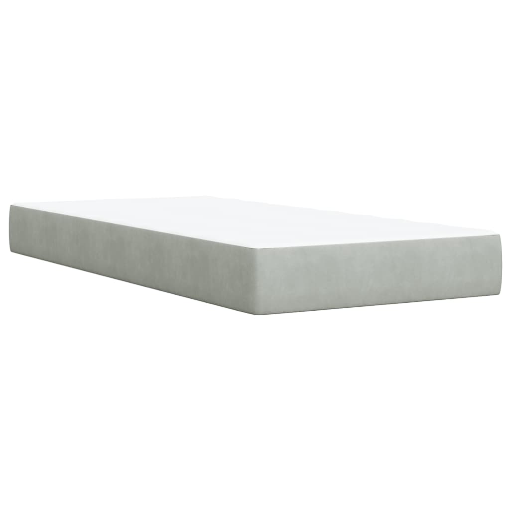 Boxspring met matras fluweel lichtgrijs 80x200 cm Bedden & bedframes | Creëer jouw Trendy Thuis | Gratis bezorgd & Retour | Trendy.nl