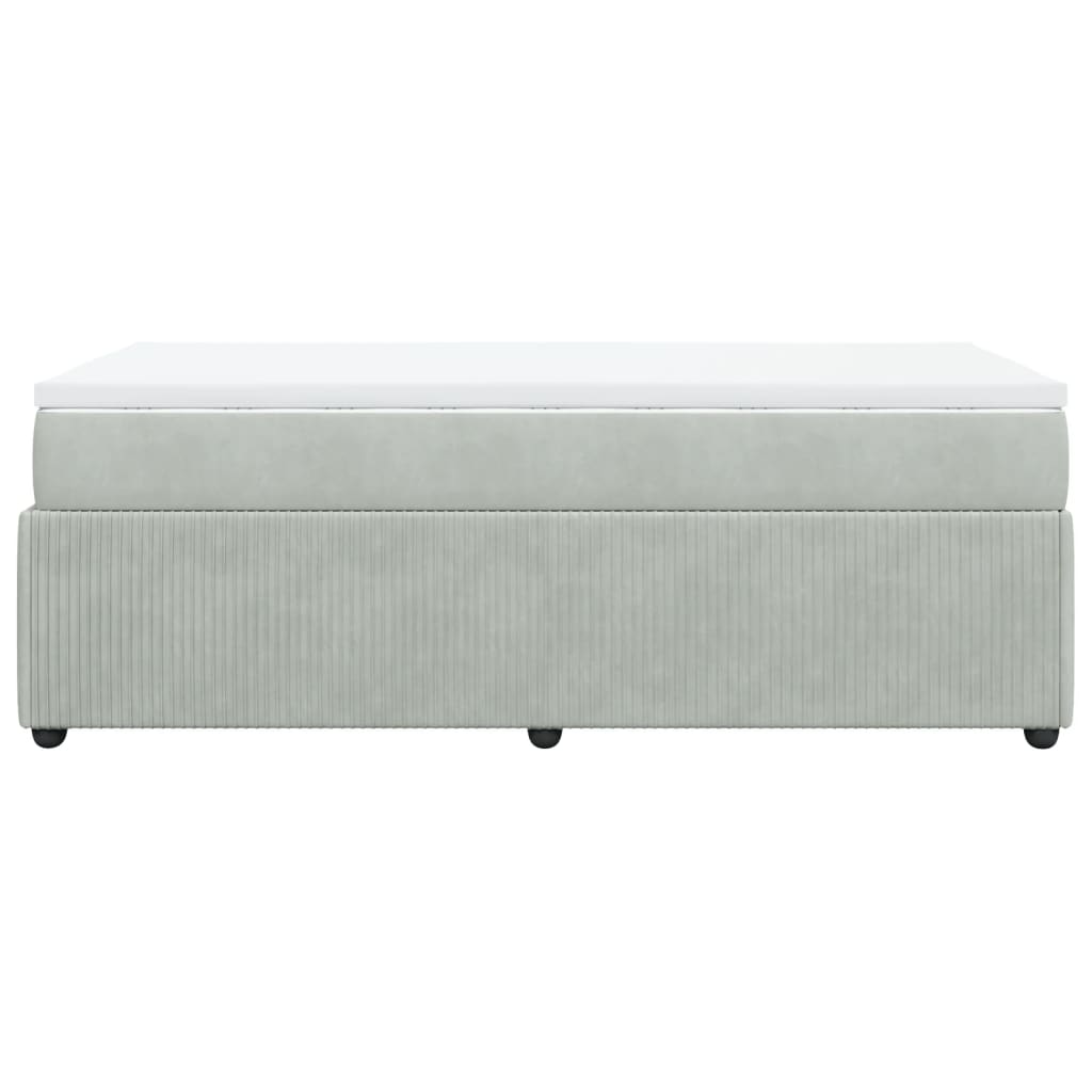 Boxspring met matras fluweel lichtgrijs 80x200 cm Bedden & bedframes | Creëer jouw Trendy Thuis | Gratis bezorgd & Retour | Trendy.nl