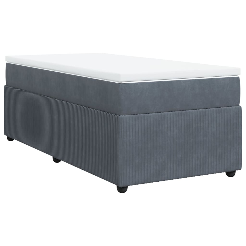 Boxspring met matras fluweel donkergrijs 80x200 cm Bedden & bedframes | Creëer jouw Trendy Thuis | Gratis bezorgd & Retour | Trendy.nl