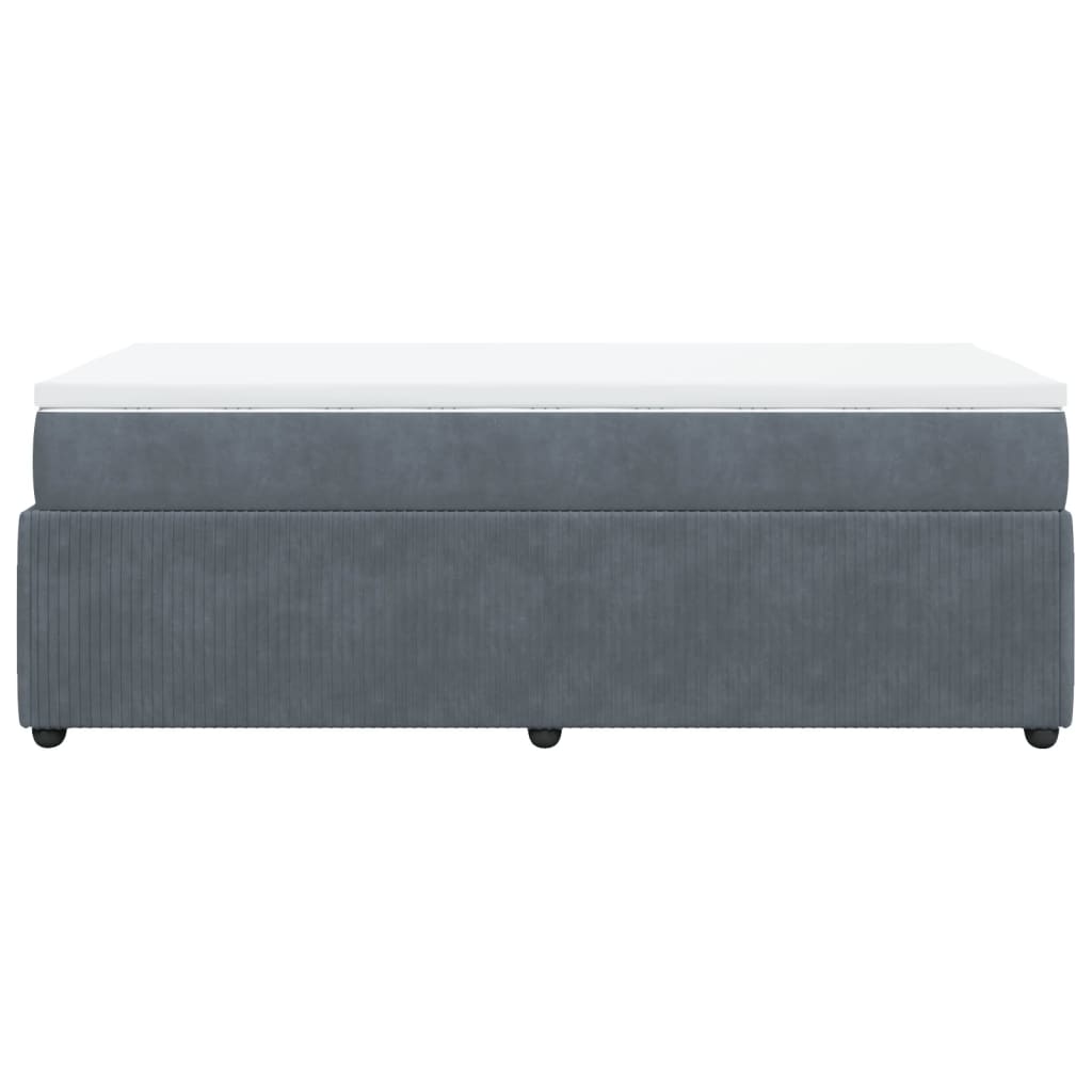 Boxspring met matras fluweel donkergrijs 80x200 cm Bedden & bedframes | Creëer jouw Trendy Thuis | Gratis bezorgd & Retour | Trendy.nl