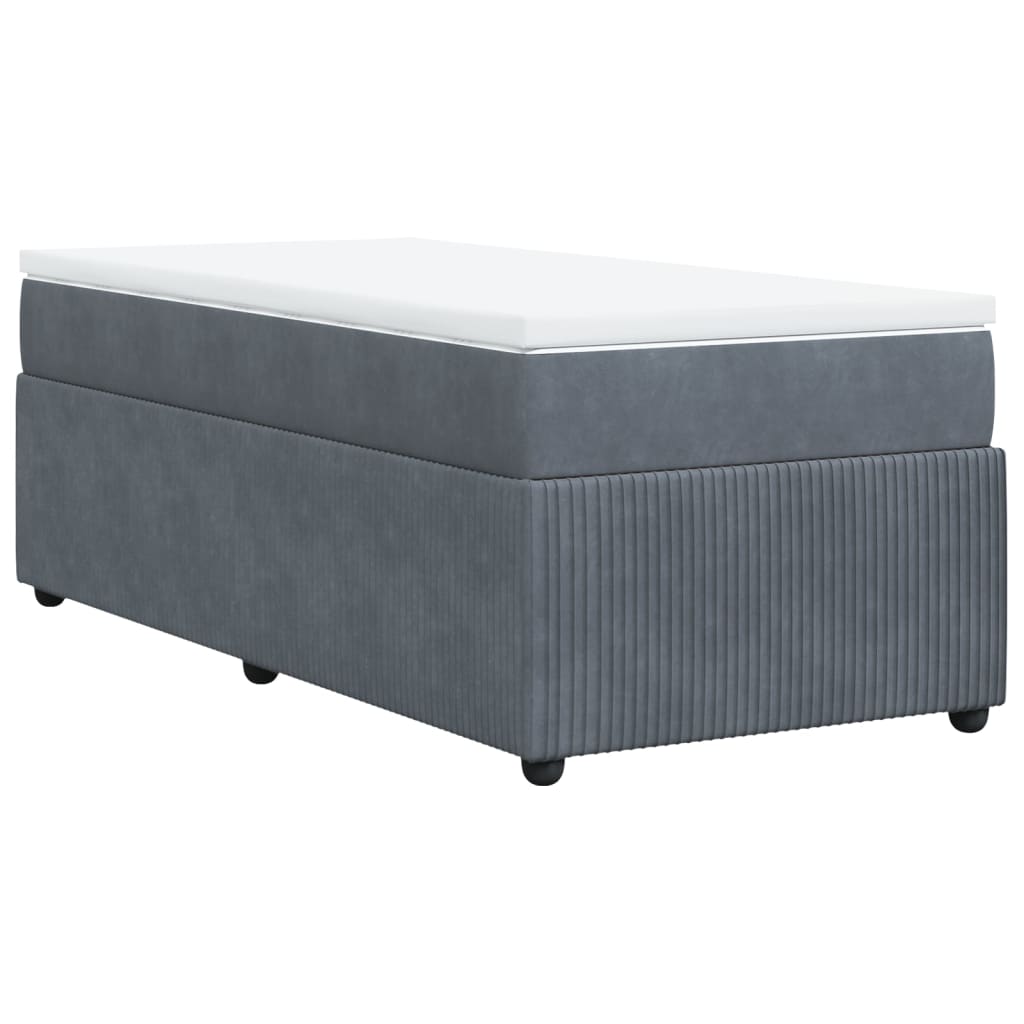 Boxspring met matras fluweel donkergrijs 80x200 cm Bedden & bedframes | Creëer jouw Trendy Thuis | Gratis bezorgd & Retour | Trendy.nl