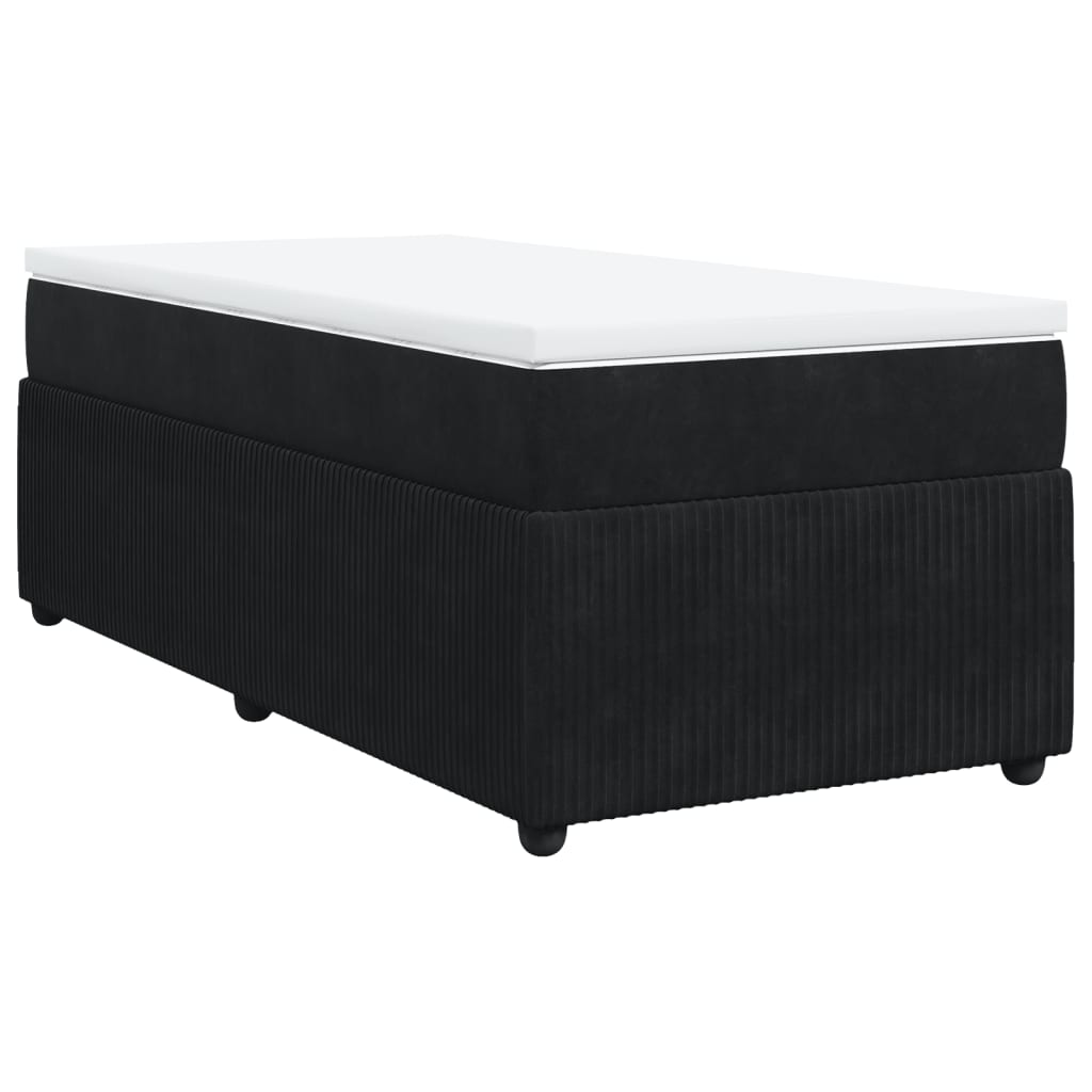 Boxspring met matras fluweel zwart 80x200 cm Bedden & bedframes | Creëer jouw Trendy Thuis | Gratis bezorgd & Retour | Trendy.nl