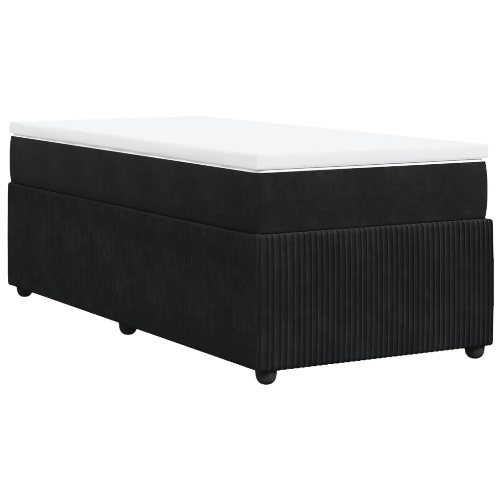 Boxspring met matras fluweel zwart 80x200 cm Bedden & bedframes | Creëer jouw Trendy Thuis | Gratis bezorgd & Retour | Trendy.nl