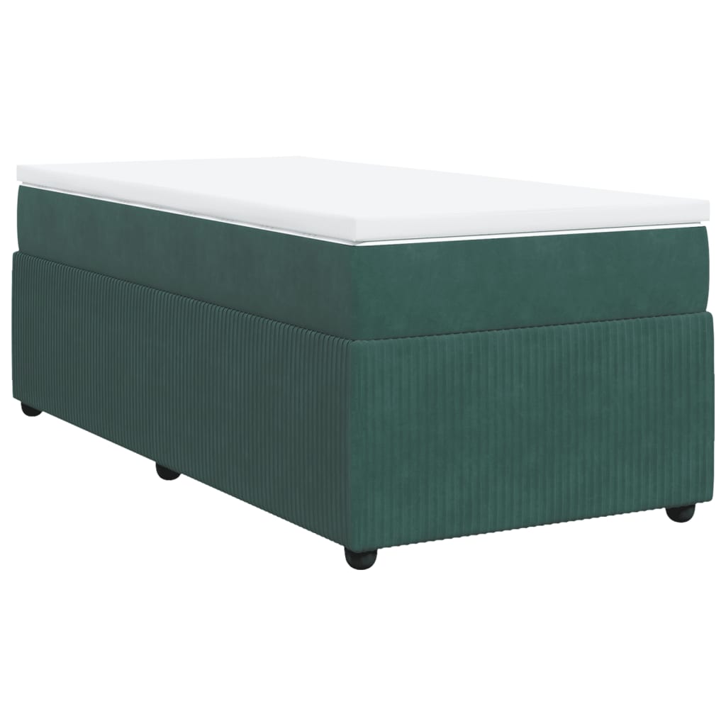 Boxspring met matras fluweel donkergroen 80x200 cm Bedden & bedframes | Creëer jouw Trendy Thuis | Gratis bezorgd & Retour | Trendy.nl